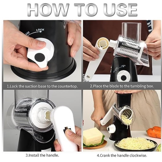 Kitchen Manual GraterIntroducing the Kitchen Manual Grater!
Elevate Your Kitchen Aesthetic: At the request of our valued customers, we've crafted this sleek black Rotary Cheese Grater.Kitchen Manual Grater