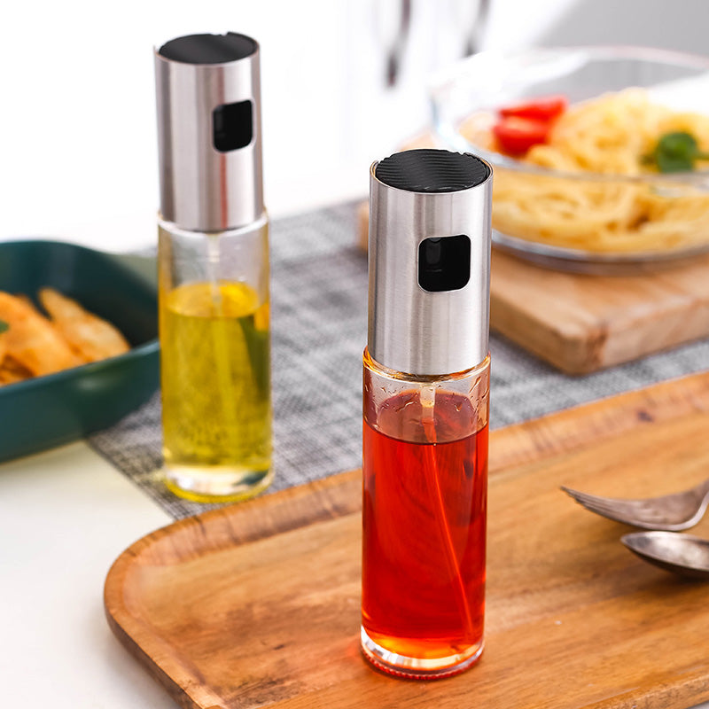 Kitchen Condiment BottleLooking for an oil bottle that can make your cooking easier and more fun? Kitchen Condiment Bottle is perfect for you! Made of PP spray head and glass bottle body, iKitchen Condiment Bottle