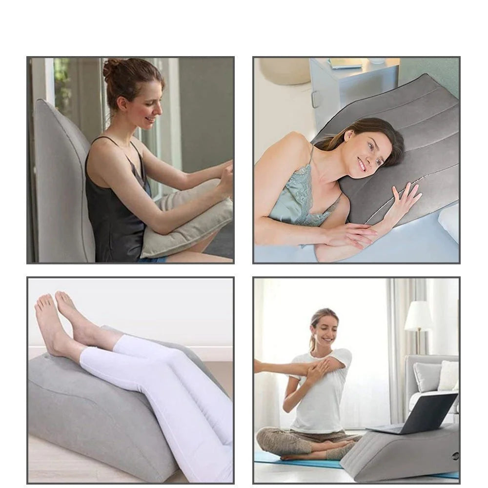 Ergonomic Leg PillowAre your legs screaming for a break? Say goodbye to discomfort and hello to relaxation with our Ergonomic Inflatable Leg Pillow! Here's how we make comfort our priorErgonomic Leg Pillow