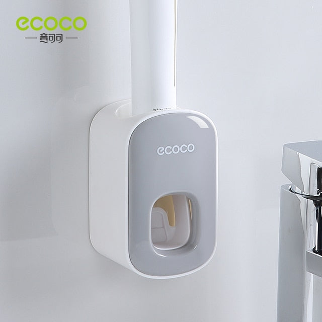 Wall Mount Automatic Toothpaste DispenserIntroducing the ECOCO Automatic Toothpaste Dispenser and Toothbrush Holder â the ultimate bathroom accessory for a hassle-free and organized oral care routine. ThiWall Mount Automatic Toothpaste Dispenser