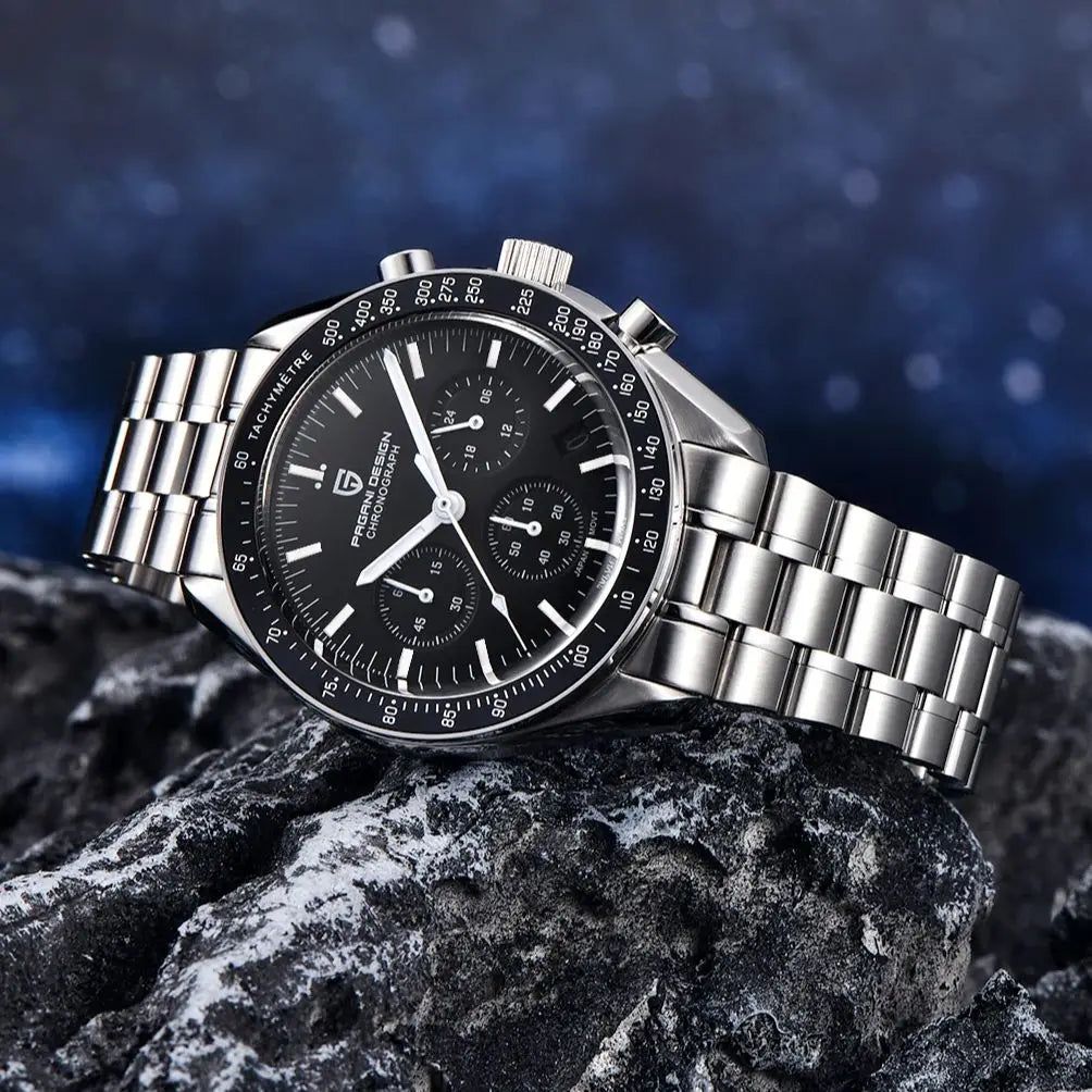 PAGANI DESIGN 2024 New Men's Watches Top Luxury Quartz Watch For Men A**Newly added AR coated sapphire glas s**
PAGANI DESIGN Moon Watch: PAGANI DESIGN presents the new Moonwatch, a watch that not only gives you the feeling Men Auto Date Speed Chronograph AR Sapphire Mirror Wrist watch