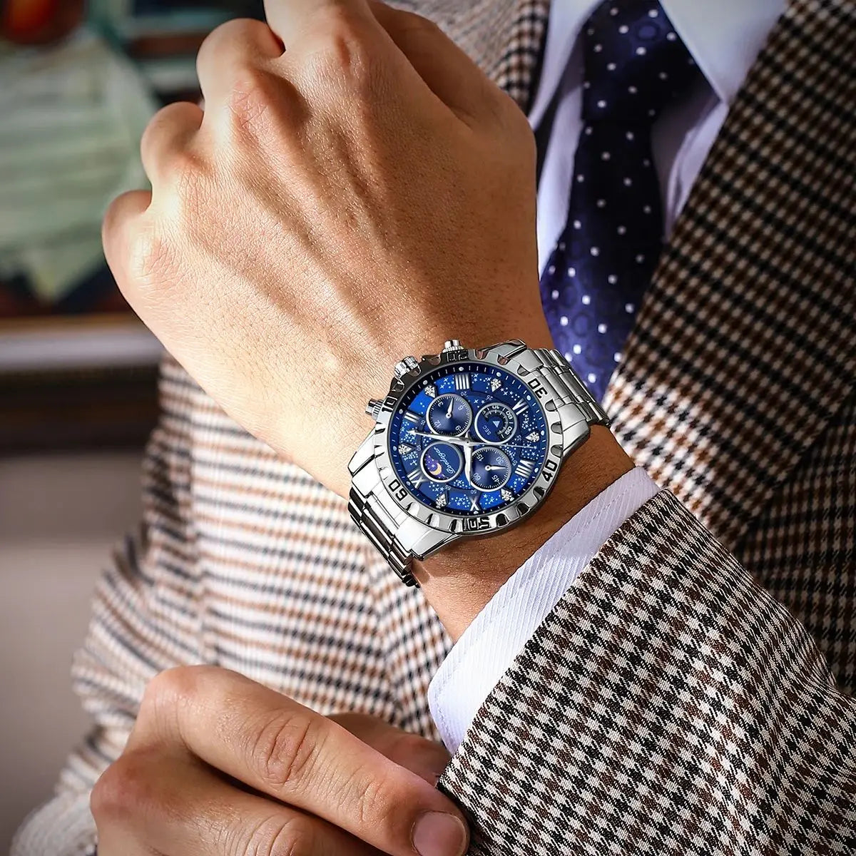 POEDAGAR Luxury Watch for Man Quartz Sports Men Watch Waterproof LuminPackage Included:
1 x POEDAGAR Clock
1 x POEDAGAR Box
1 x Watchband adjust tool
1 x Watch wipe
1 x Warranty card
After-Sales Service:
Any questions, please contact Man Quartz Sports Men Watch Waterproof Luminous Stainless Steel Chronograph Men'