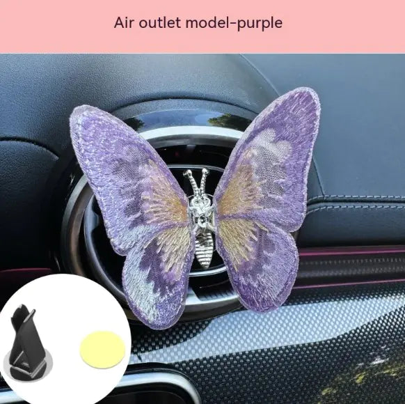 Moving Embroidery Butterfly Car Accessories### Product Description: Moving Embroidery Butterfly Center Console Air Outlet Decoration – Healing Series Car Accessories**Overview:**Transform your vehicle’s interMoving Embroidery Butterfly Car Accessories