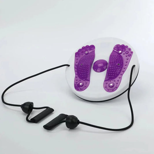 Exercise waist twisting disc for foot massage and fitness with portable magnetic tension.