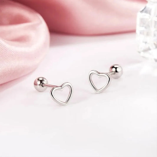 Korean 925 Silver Needle Tragus Piercing Helix Studs Earrings for WomeKorean 925 Silver Needle Tragus Piercing Helix Studs Earrings