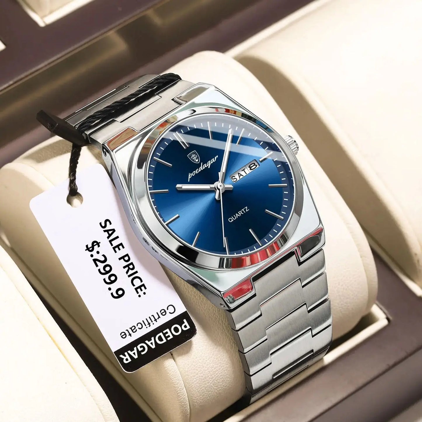 POEDAGAR Luxury Watch For Man Waterproof Luminous Date Week Stainless Package Included:
1 x POEDAGAR Clock
1 x POEDAGAR Box
1 x Watchband adjust tool
1 x Watch wipe
1 x Warranty card
After-Sales Service:
If you have any questMan Waterproof Luminous Date Week Stainless Steel Men Watch Casual Quartz Men'