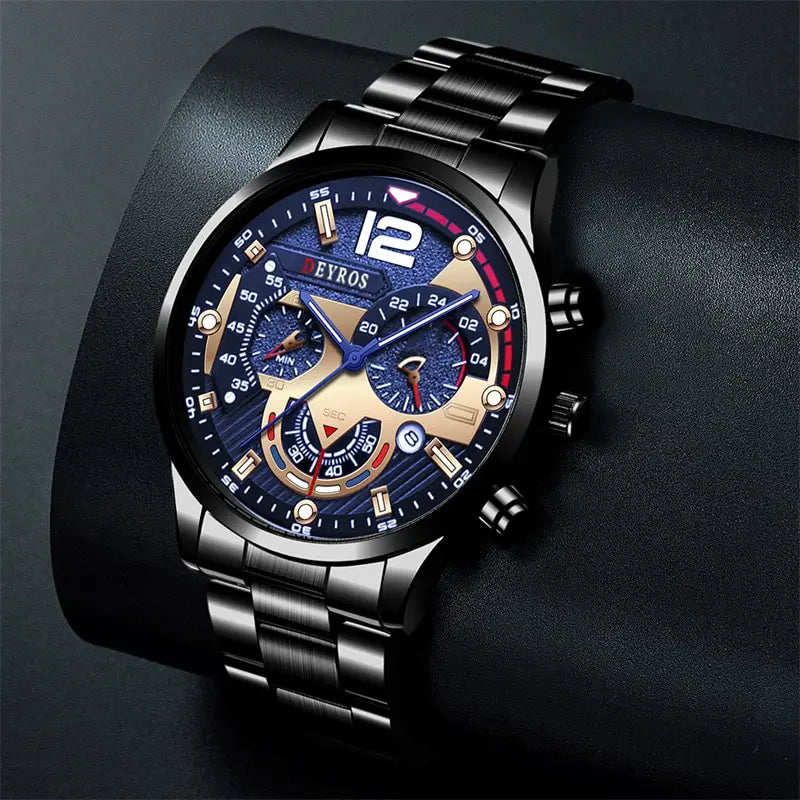 Fashion Mens Stainless Steel Watches Luxury Quartz Wristwatch Calendar• Stainless Steel Case :Crafted from durable stainless steel, this watch offers a sleek and modern look, perfect for any business or casual occasion.
• Quartz MoFashion Mens Stainless Steel Watches Luxury Quartz Wristwatch Calendar Luminous Clock Men Business Casual Watch Reloj Hombre