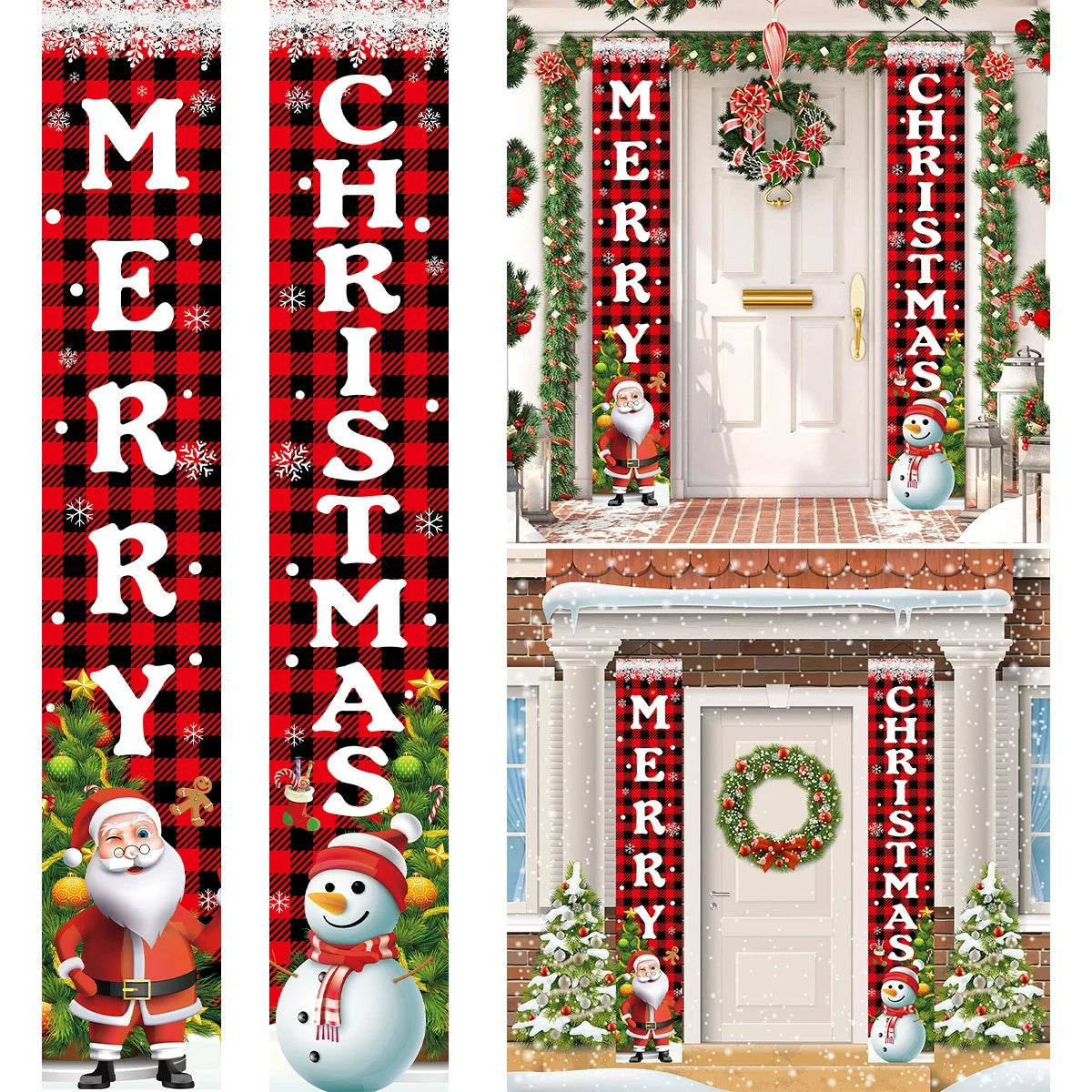 Merry Christmas Door Banner Decoration 2024 Christmas Decor for Home XMerry Christmas Door Banner Decoration 2024 Christmas Decor
