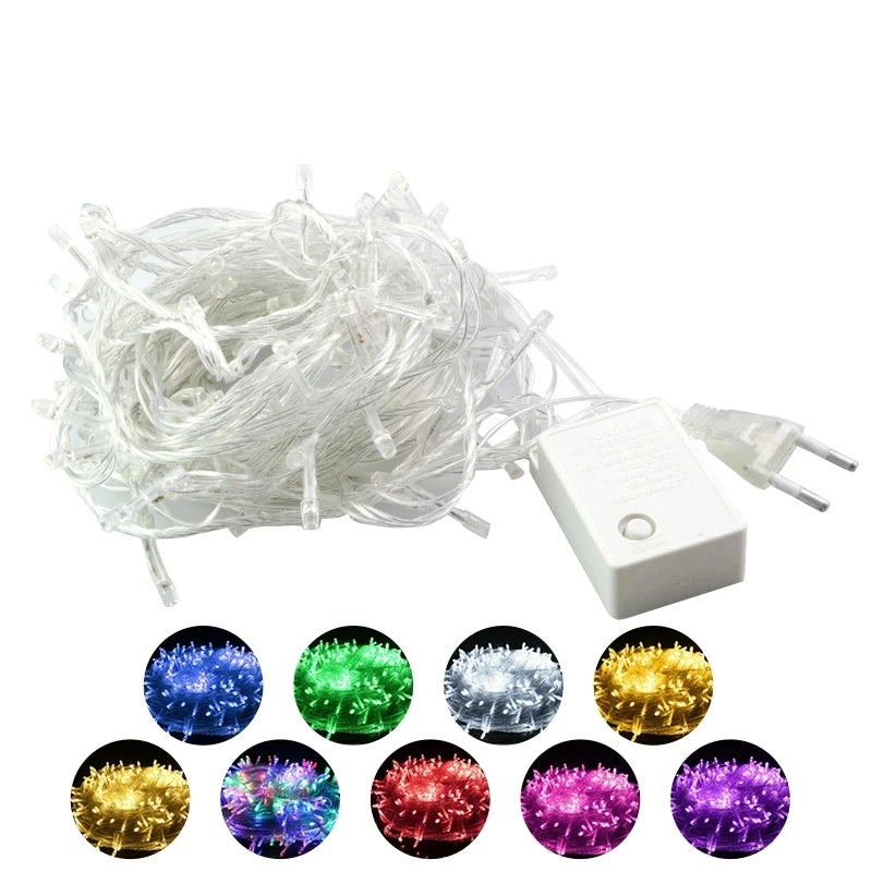10M 100LEDs LED String Light AC 220V 110V Festoon Lamps Waterproof OutSpecification:
LED color: Red/Green/Blue/White/Warm White/RGB/Pink/Purple
LED quantity: 10m/100LEDs
Input voltage: 220V 110V
Plug standard: EU/US Plug
String Light 10M 100LEDs LED String Light AC 220V 110V Festoon Lamps Waterproof Outdoor Garland Party Holiday Christmas Wedding Decoration