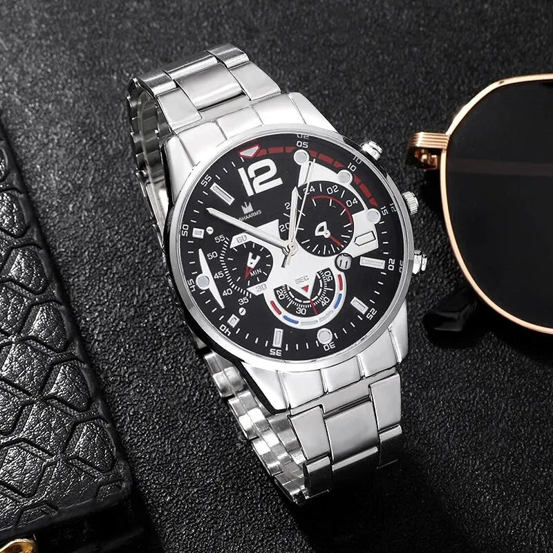 Luxury Brand Men Business Watch Stainless Steel Calendar Big Dial WatcMovement type: Quartz Watch
Applicable people: Mens
Watch band length Approx:220mm
Watch band Width Approx:18mm
Watch case diameter Approx:41mm
Luxury Brand Men Business Watch Stainless Steel Calendar Big Dial Watches