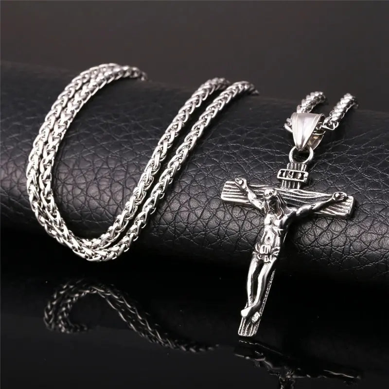 Religious Jesus Cross Necklace for MenShow Your Faith with a Stylish Jesus Cross NecklaceElevate your style while expressing your faith with our Religious Jesus Cross Necklace for Men. This gold color crReligious Jesus Cross Necklace