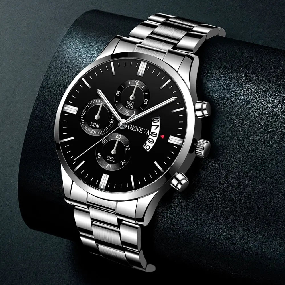 Fashion Mens Watches Luxury Silver Stainless Steel Quartz Wrist Watch • Quartz Movement :The watch is powered by a reliable quartz movement, ensuring accurate timekeeping.
• Complete Calendar :The watch features a complete calendarFashion Mens Watches Luxury Silver Stainless Steel Quartz Wrist Watch Man Business Watch
