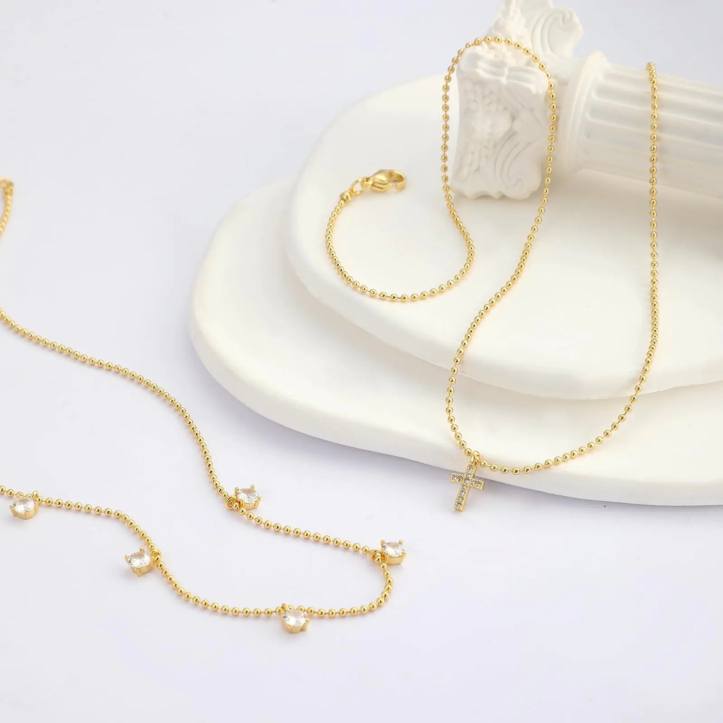 Cross Necklace for Women 14K Real Gold Silver Plated Dainty Small CrosCross Necklace for Women 14K Real Gold Silver Plated Dainty Small Cross Pendant Choker Simple Trendy Cute Cross Charm Chain Necklace Faith Jewelry Religious MinimaliCross Necklace