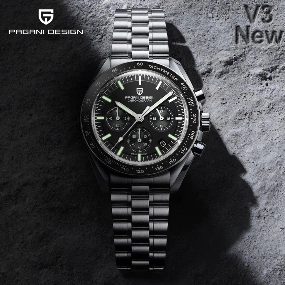 PAGANI DESIGN 2024 New Men's Watches Top Luxury Quartz Watch For Men A**Newly added AR coated sapphire glas s**
PAGANI DESIGN Moon Watch: PAGANI DESIGN presents the new Moonwatch, a watch that not only gives you the feeling Men Auto Date Speed Chronograph AR Sapphire Mirror Wrist watch