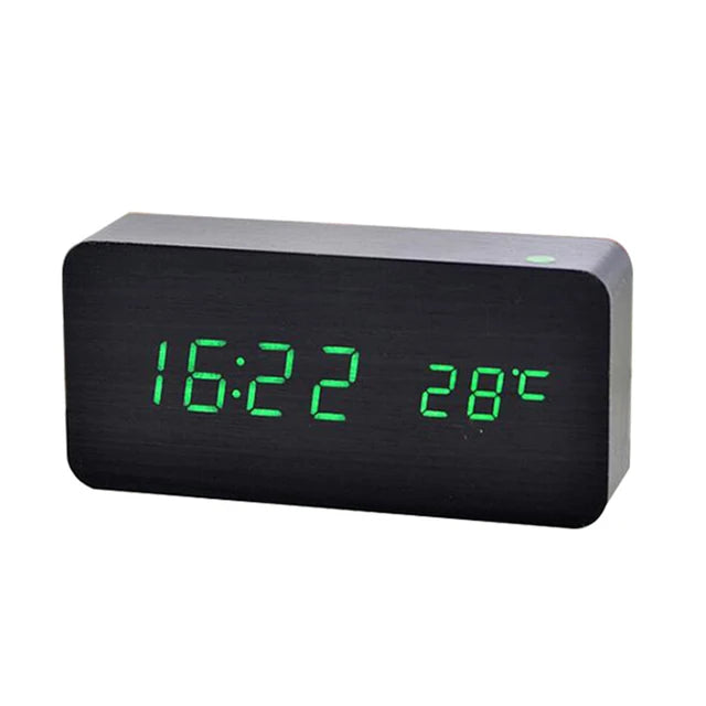 Wooden Digital Alarm ClockEnhance Your Workspace with Our Wooden Digital Alarm ClockUpgrade your office aesthetic with our wooden digital alarm clock. This LED clock doubles as a temperature Wooden Digital Alarm Clock
