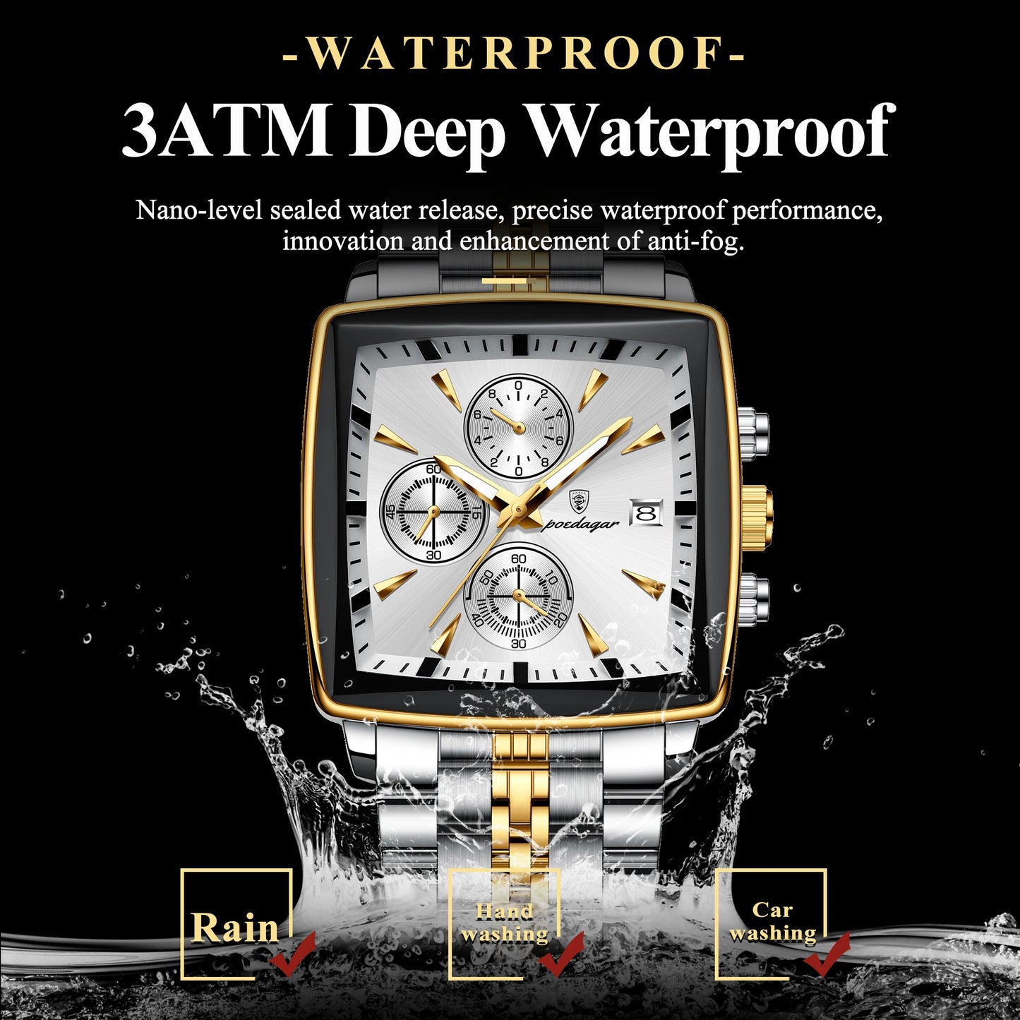POEDAGAR Luxury Square Sport Man Wristwatch Waterproof Luminous ChronoPackage Included:
1 x POEDAGAR Clock
1 x POEDAGAR Box
1 x Watchband adjust tool
1 x Watch wipe
1 x Warranty card
After-Sales Service:
If you have any questionPOEDAGAR Luxury Square Sport Man Wristwatch Waterproof Luminous Chronograph Quartz Men'