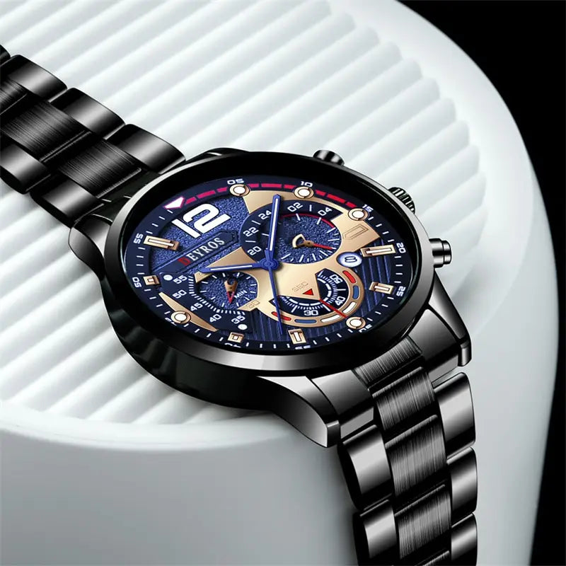 Fashion Mens Stainless Steel Watches Luxury Quartz Wristwatch Calendar• Stainless Steel Case :Crafted from durable stainless steel, this watch offers a sleek and modern look, perfect for any business or casual occasion.
• Quartz MoFashion Mens Stainless Steel Watches Luxury Quartz Wristwatch Calendar Luminous Clock Men Business Casual Watch Reloj Hombre