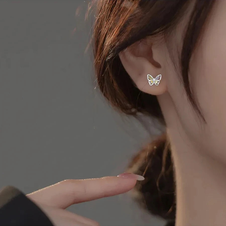 Korean 925 Silver Needle Tragus Piercing Helix Studs Earrings for WomeKorean 925 Silver Needle Tragus Piercing Helix Studs Earrings