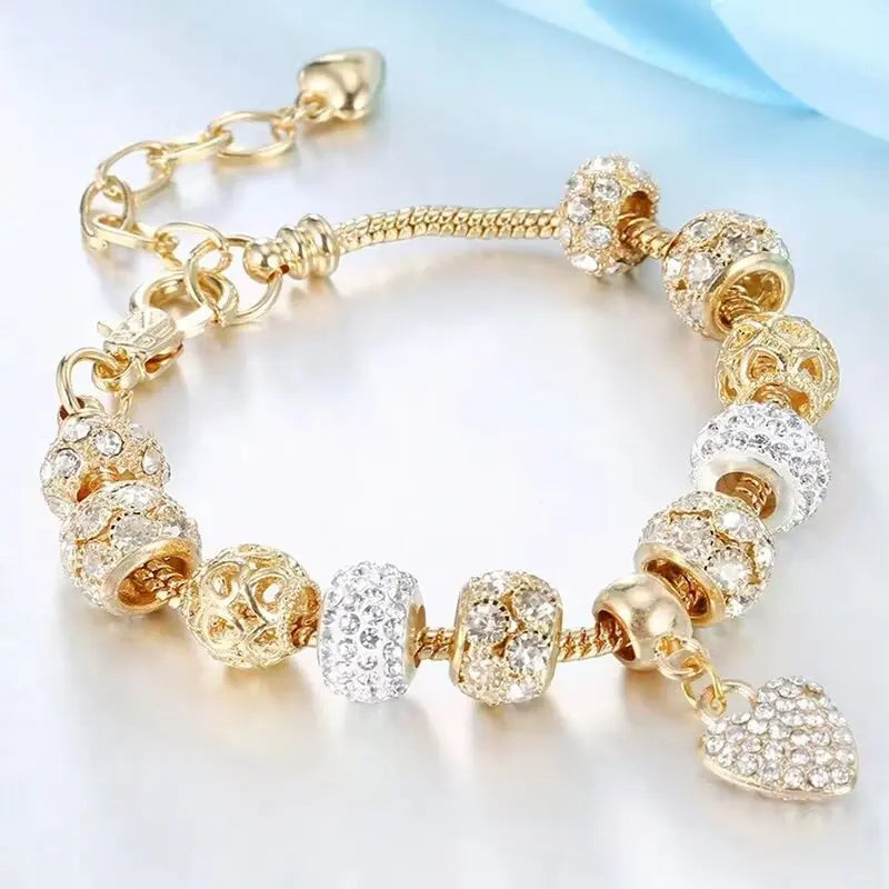1PC Women's Fashion Multi Element Beaded Love Pan Family Bracelet JeweFashion Multi Element Beaded Love Pan Family Bracelet Jewelry Accessories Daily Dressing Party Holiday Gift -005