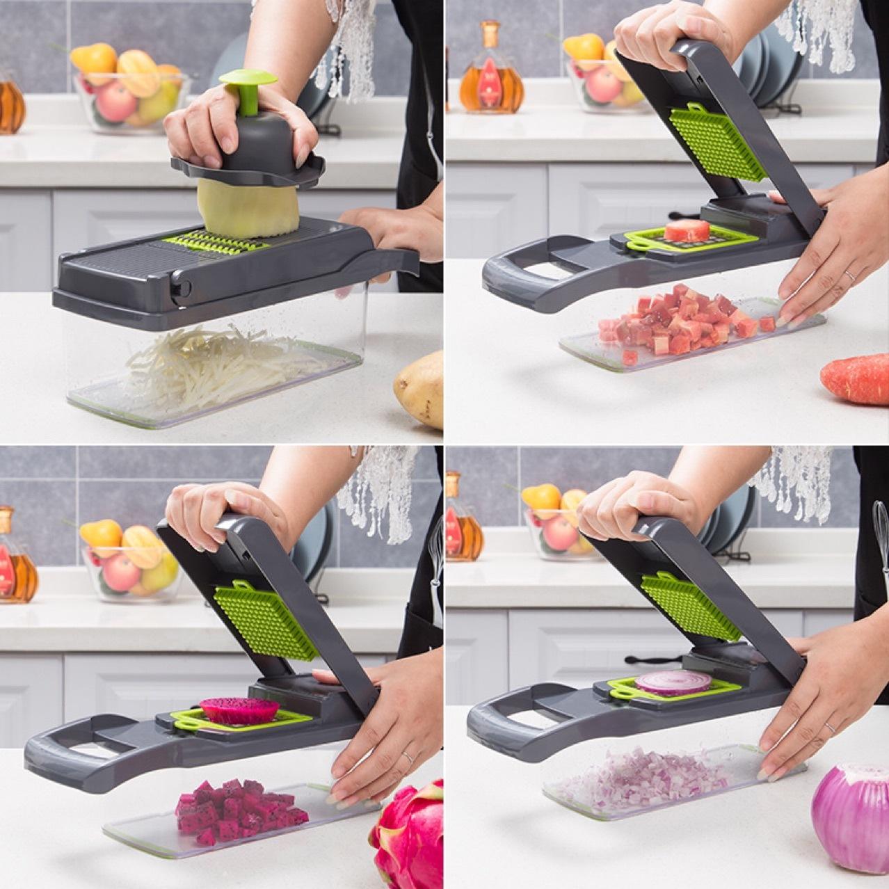 Vegetable Chopper KitchenRevolutionize your kitchen experience with our versatile Vegetable Chopper Slicer, a true multitasking marvel. This 10-piece set equips you with the essential tools Vegetable Chopper Kitchen