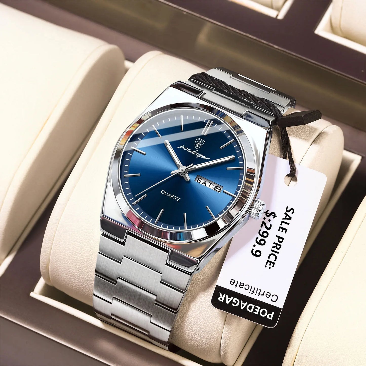 POEDAGAR Luxury Watch For Man Waterproof Luminous Date Week Stainless Package Included:
1 x POEDAGAR Clock
1 x POEDAGAR Box
1 x Watchband adjust tool
1 x Watch wipe
1 x Warranty card
After-Sales Service:
If you have any questMan Waterproof Luminous Date Week Stainless Steel Men Watch Casual Quartz Men'