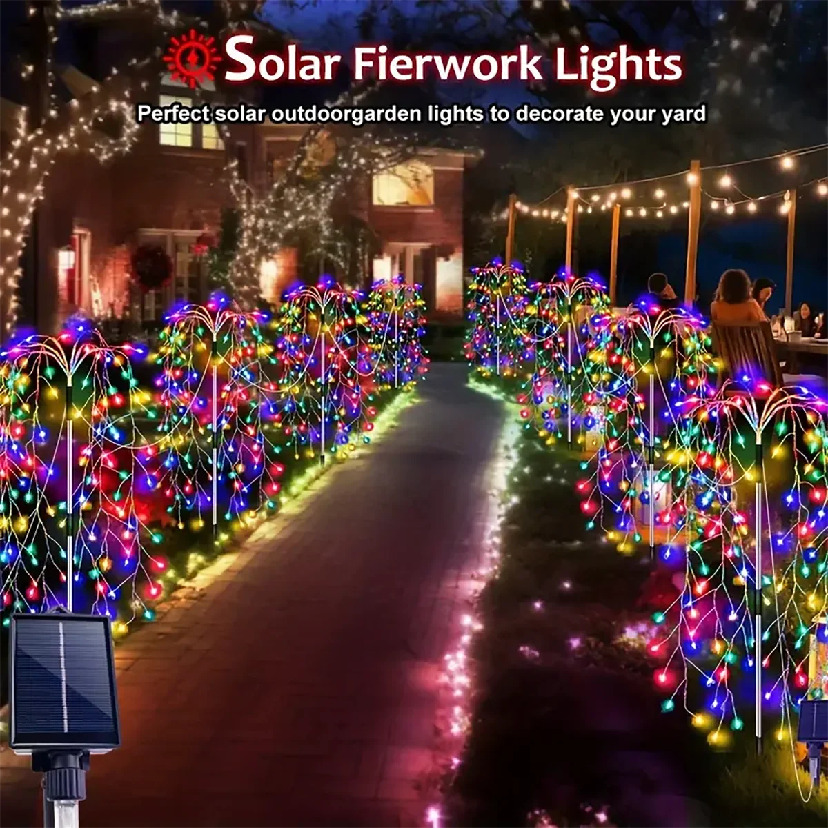 4Pack 680LED Christmas Solar Firecracker Fireworks Lights Outdoor YardSpecification
Working mode: Light control induction
Charging time: About 6-8 hours in the sun
Lighting time: About 8-10 hours in the night
Material:copper wire
4Pack 680LED Christmas Solar Firecracker Fireworks Lights Outdoor Yard Lawn Garden Decorative Light Party Landscape Lighting