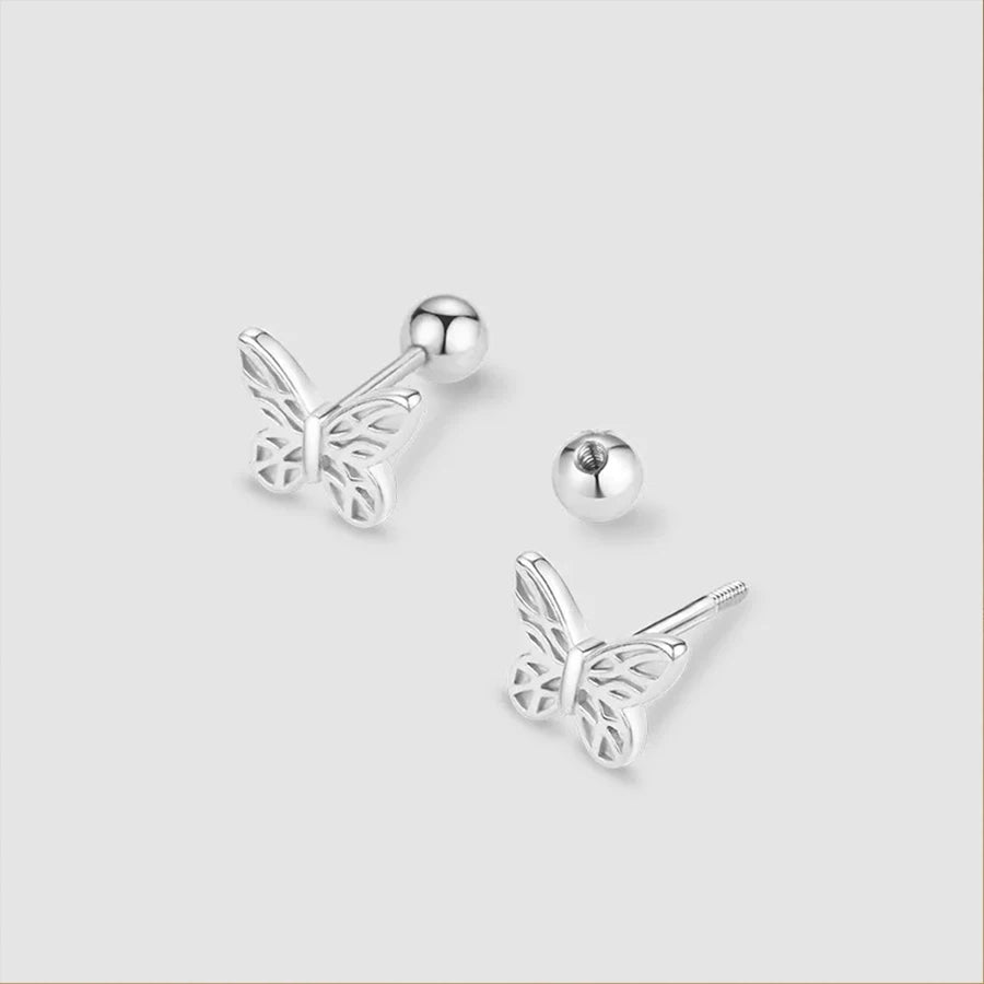 Korean 925 Silver Needle Tragus Piercing Helix Studs Earrings for WomeKorean 925 Silver Needle Tragus Piercing Helix Studs Earrings