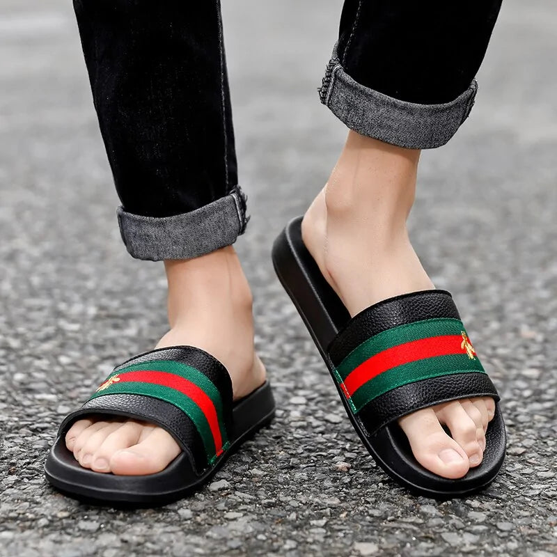 Men's Summer Slides SlippersIntroducing our Men's Summer Slides Slippers, the ultimate blend of style, comfort, and durability for your leisure moments!Crafted with high-quality PU upper materiSummer Slides Slippers