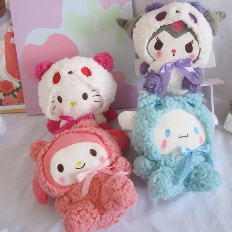 Sanrio Plushies with OutfitsBrighten your day with our delightful Sanrio Plushies with Outfits!These adorable creatures are the perfect companions to infuse your life with cuteness and joy. CraSanrio Plushies