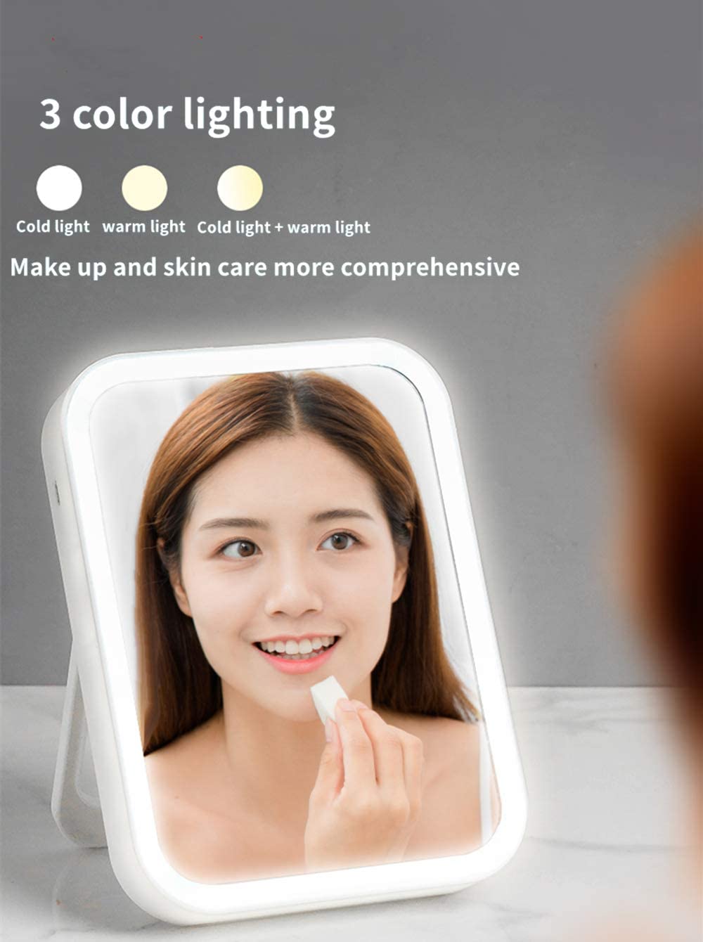 Smart Makeup MirrorThis is the perfect lighted makeup mirror for on-the-go! Its touch screen capabilities and adjustable brightness make it easy to get your hair and makeup just right.Smart Makeup Mirror