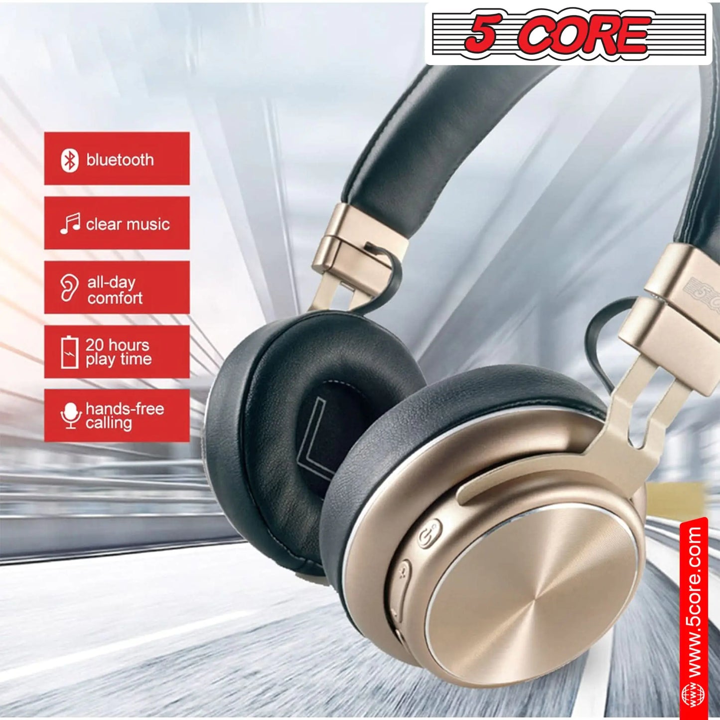 5 CORE Bluetooth Headphones Over Ear Noise Cancelling Headset Stereo HProduct Description
Features
Package Include:
About BrandPadded Ear Cups + Adjustable Headband HEADPHONE 13