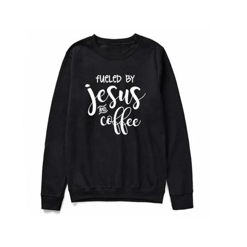 Fueled By Jesus and Coffee Sweatshirt"Indulge in pure comfort with our collection of cotton-rich apparel! Our T-shirts are crafted entirely from soft, breathable cotton, while our sweatshirts and hoodieCoffee Sweatshirt