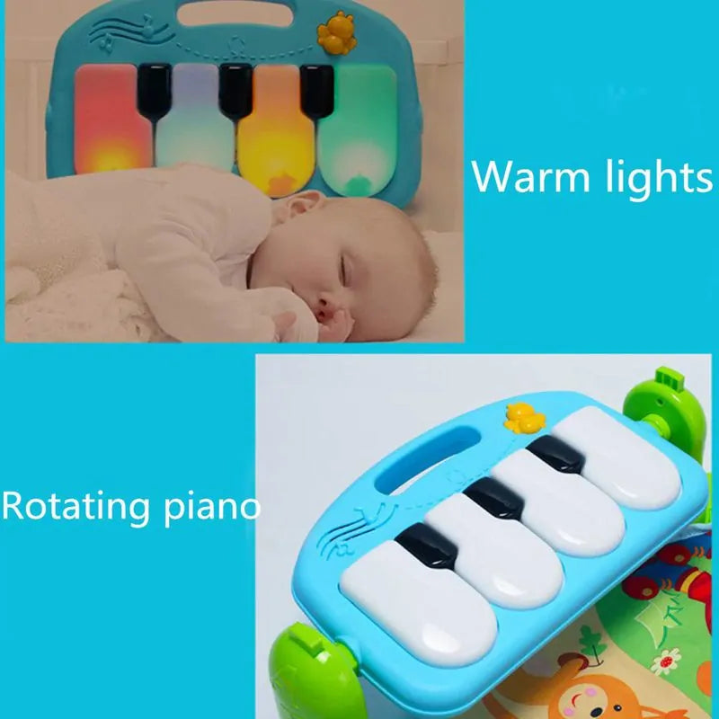 Baby Music Puzzle Play Mat: Educational Keyboard Carpet with Rack ToysIntroducing our Baby Gym Carpet—a delightful blend of comfort, entertainment, and developmental stimulation for your little one!Crafted from soft cotton and durable Baby Music Puzzle Play Mat
