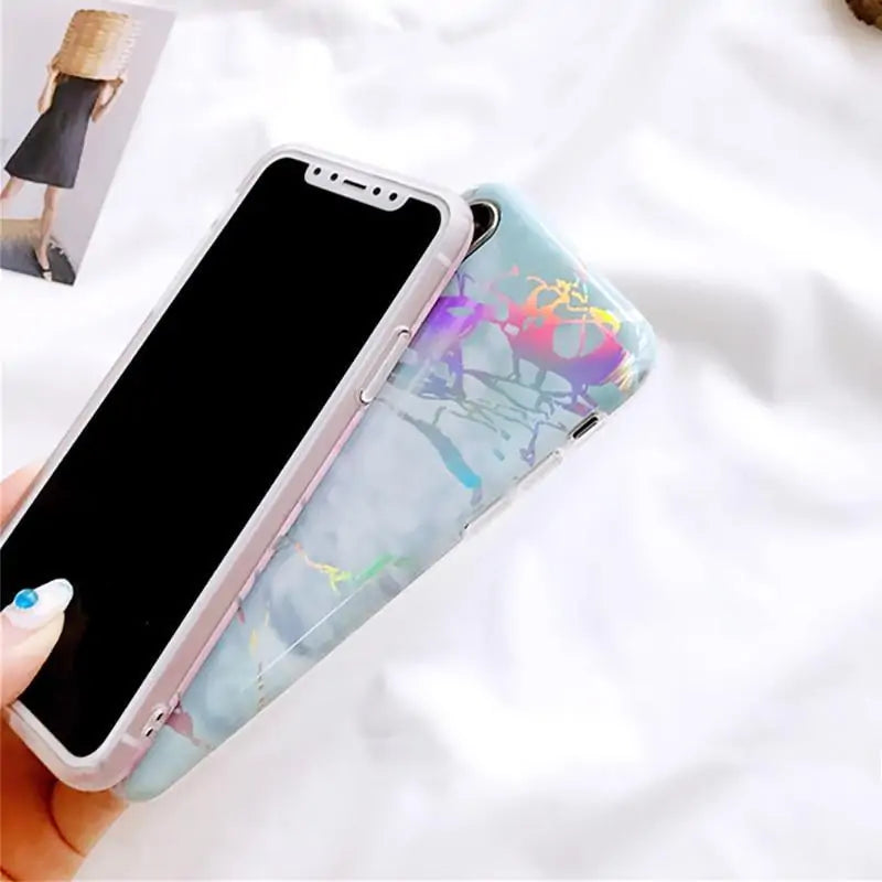 Laser Marble CasesIlluminate Your Style with Laser Marble CasesElevate your phone's protection with our Laser Marble Cases, featuring a captivating blend of marble patterns and laser-Laser Marble Cases