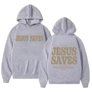 Jesus Saves Oversized HoodieDwscriptionStay warm and stylish with our "Jesus Saves" oversized hoodie, perfect for autumn and winter. This vintage-inspired sweatshirt features a bold Christian pJesus Saves Oversized Hoodie