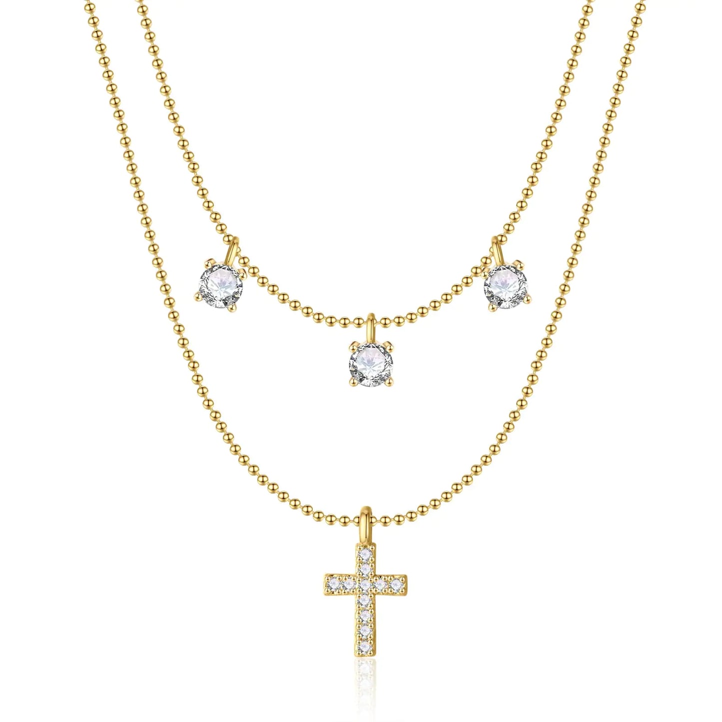 Cross Necklace for Women 14K Real Gold Silver Plated Dainty Small CrosCross Necklace for Women 14K Real Gold Silver Plated Dainty Small Cross Pendant Choker Simple Trendy Cute Cross Charm Chain Necklace Faith Jewelry Religious MinimaliCross Necklace