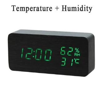 Wooden Digital Alarm ClockEnhance Your Workspace with Our Wooden Digital Alarm ClockUpgrade your office aesthetic with our wooden digital alarm clock. This LED clock doubles as a temperature Wooden Digital Alarm Clock