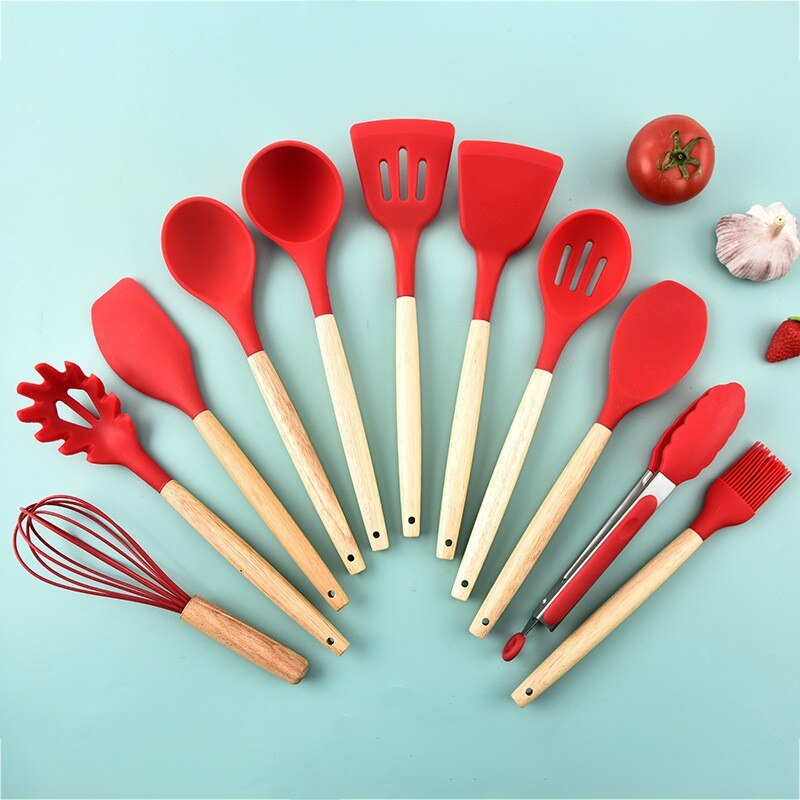 Non Stick Pot Spatula And SpoonUpgrade Your Kitchen with Our 12-Piece Wooden Handle Silicone Kitchen Utensils Set and Handy Storage Bucket!
Key Features:
Premium Material: Our cooking tools are crStick Pot Spatula