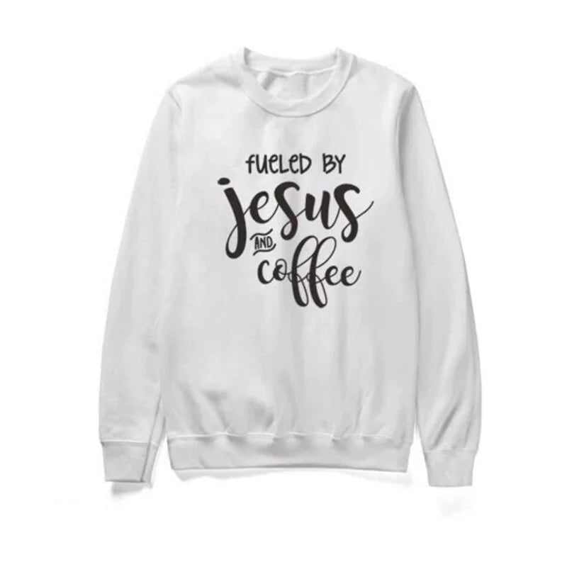 Fueled By Jesus and Coffee Sweatshirt"Indulge in pure comfort with our collection of cotton-rich apparel! Our T-shirts are crafted entirely from soft, breathable cotton, while our sweatshirts and hoodieCoffee Sweatshirt