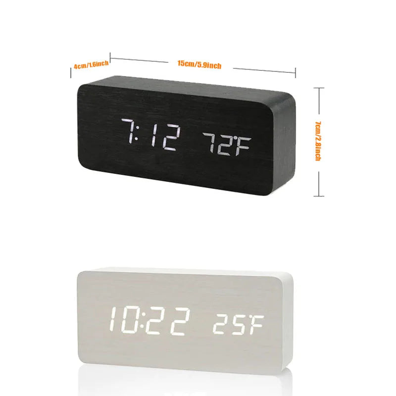 Wooden Digital Alarm ClockEnhance Your Workspace with Our Wooden Digital Alarm ClockUpgrade your office aesthetic with our wooden digital alarm clock. This LED clock doubles as a temperature Wooden Digital Alarm Clock
