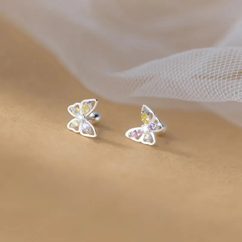 Korean 925 Silver Needle Tragus Piercing Helix Studs Earrings for WomeKorean 925 Silver Needle Tragus Piercing Helix Studs Earrings