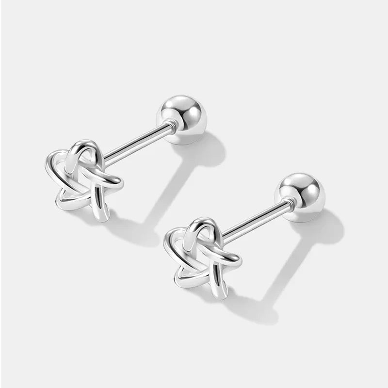 Korean 925 Silver Needle Tragus Piercing Helix Studs Earrings for WomeKorean 925 Silver Needle Tragus Piercing Helix Studs Earrings