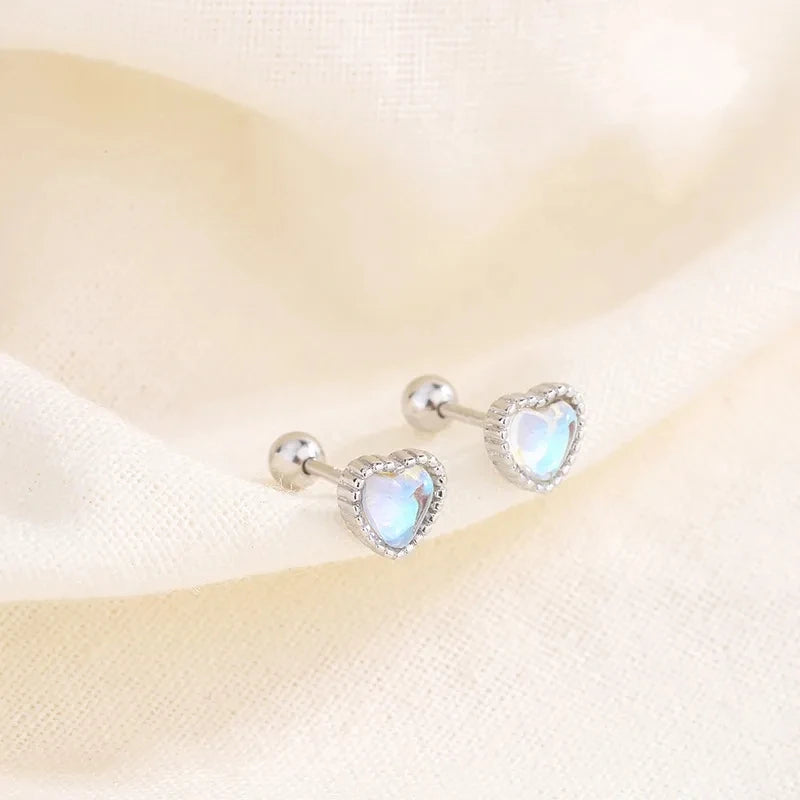 Korean 925 Silver Needle Tragus Piercing Helix Studs Earrings for WomeKorean 925 Silver Needle Tragus Piercing Helix Studs Earrings