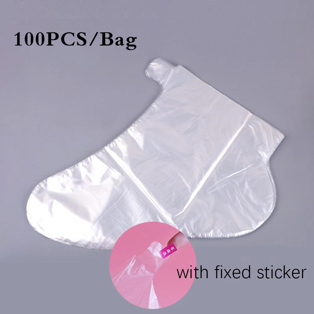 100PCS Transprent Disposable Foot Bags Detox Dead Skin Removal SPA Covers Pedicure Prevent Infection Chapped Foot Care Tools