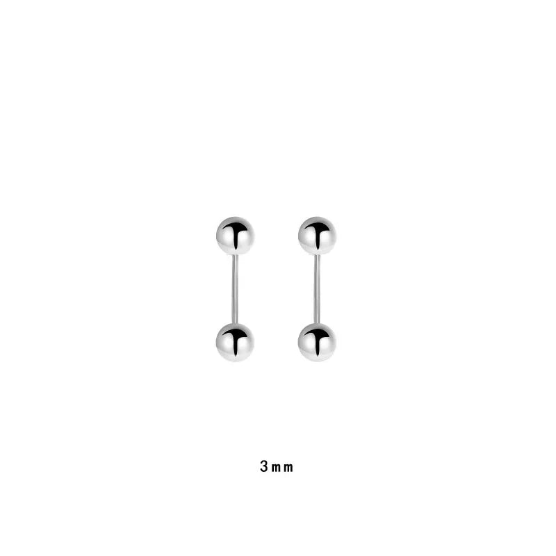 Korean 925 Silver Needle Tragus Piercing Helix Studs Earrings for WomeKorean 925 Silver Needle Tragus Piercing Helix Studs Earrings