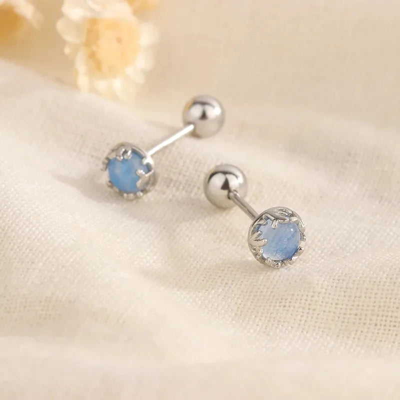 Korean 925 Silver Needle Tragus Piercing Helix Studs Earrings for WomeKorean 925 Silver Needle Tragus Piercing Helix Studs Earrings