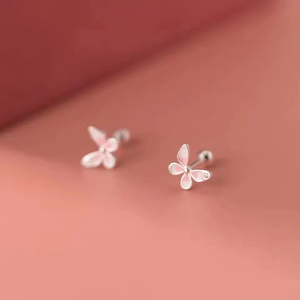 Korean 925 Silver Needle Tragus Piercing Helix Studs Earrings for WomeKorean 925 Silver Needle Tragus Piercing Helix Studs Earrings