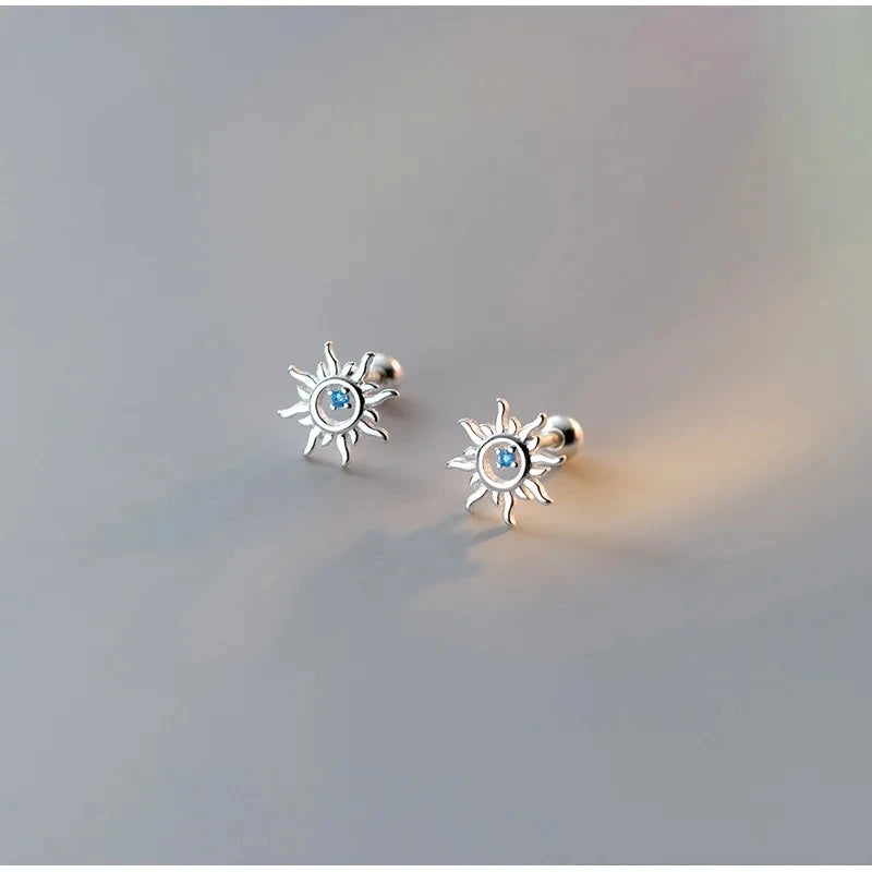 Korean 925 Silver Needle Tragus Piercing Helix Studs Earrings for WomeKorean 925 Silver Needle Tragus Piercing Helix Studs Earrings