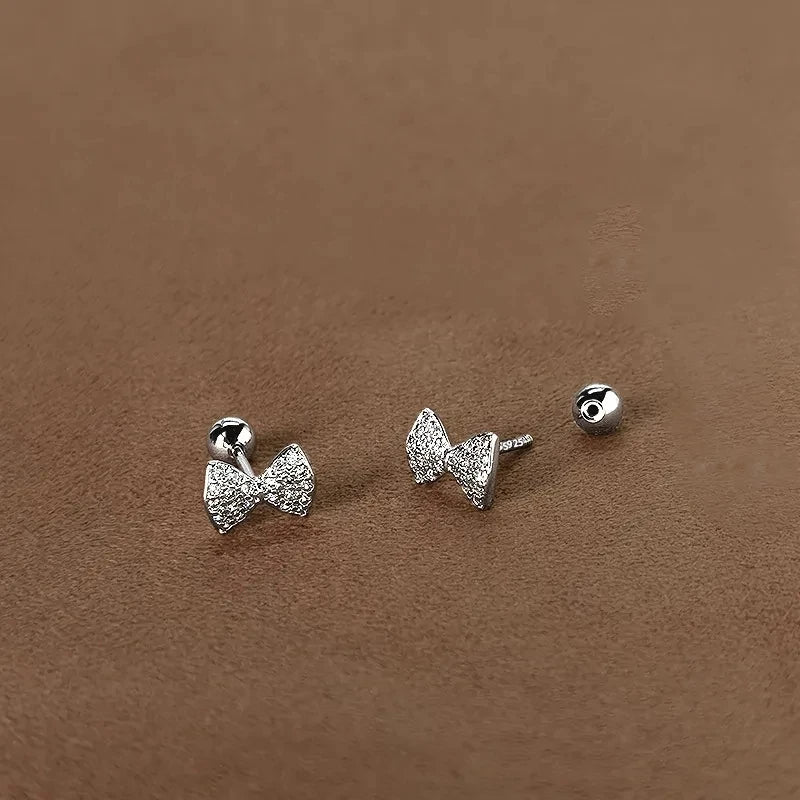Korean 925 Silver Needle Tragus Piercing Helix Studs Earrings for WomeKorean 925 Silver Needle Tragus Piercing Helix Studs Earrings