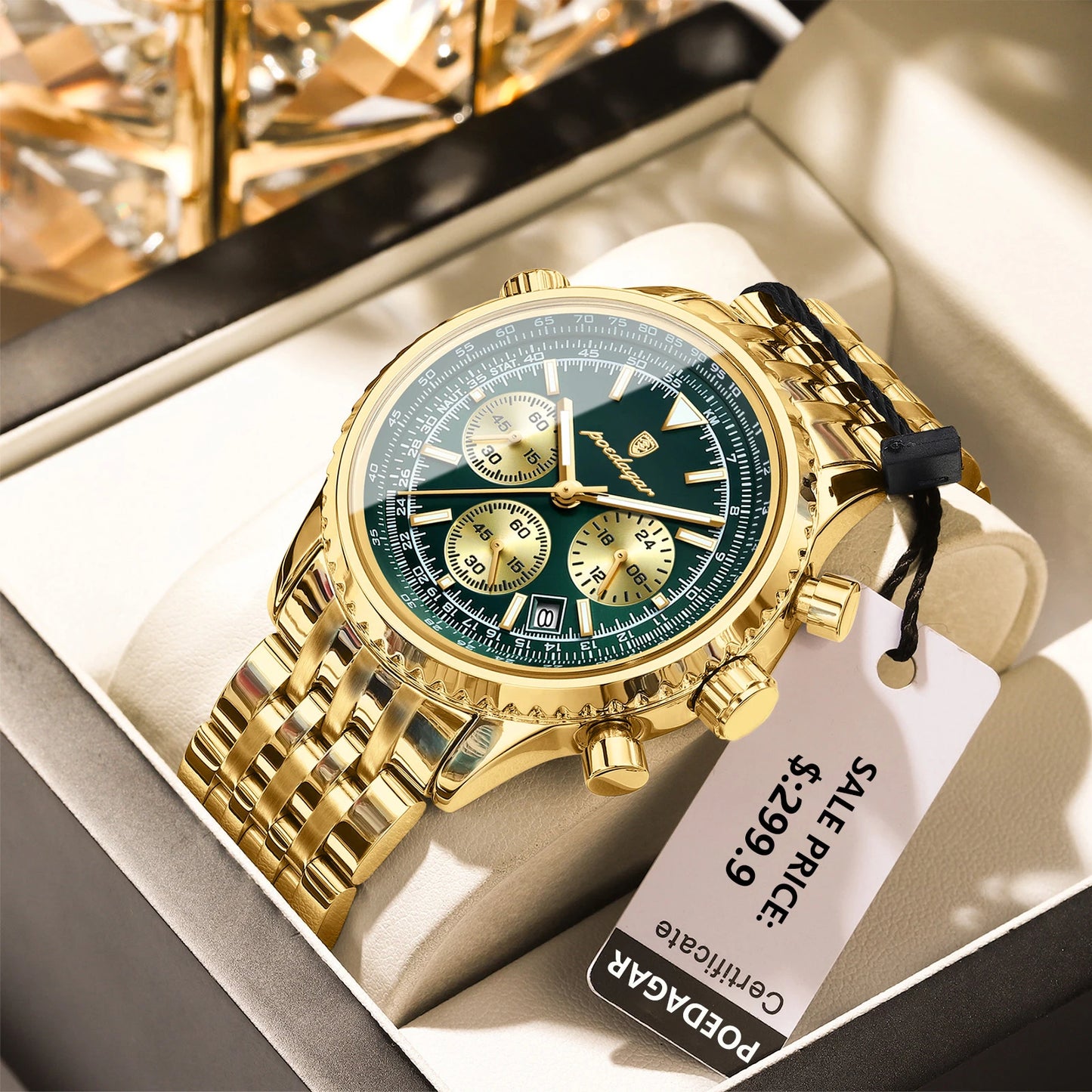 POEDAGAR Luxury Military Watch for Men Waterproof Luminous Date ChronoPackage Included:
1 x POEDAGAR Clock
1 x POEDAGAR Box
1 x Watchband adjust tool
1 x Watch wipe
1 x Warranty card
After-Sales Service:
If you have any questionMen Waterproof Luminous Date Chronograph Man Watch Sport Quartz Stainless Steel Men'